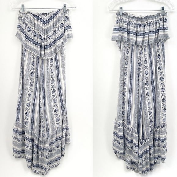 American eagle ruffle flounce floral rose wide leg jumpsuit - Picture 7 of 7